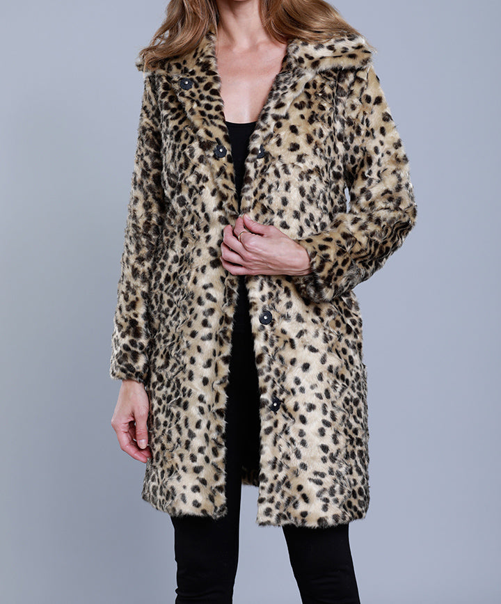 Faux Fur Cheetah Coat Dolce Cabo