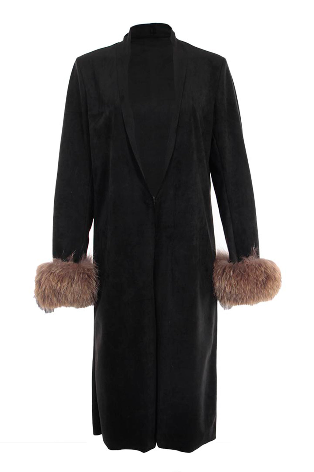 Suede Jacket with Fur Cuffs