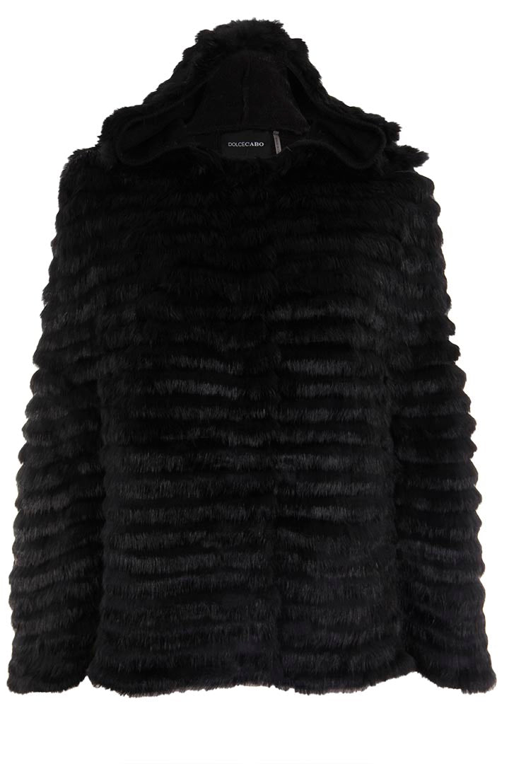 Natural Fur Hooded Cape