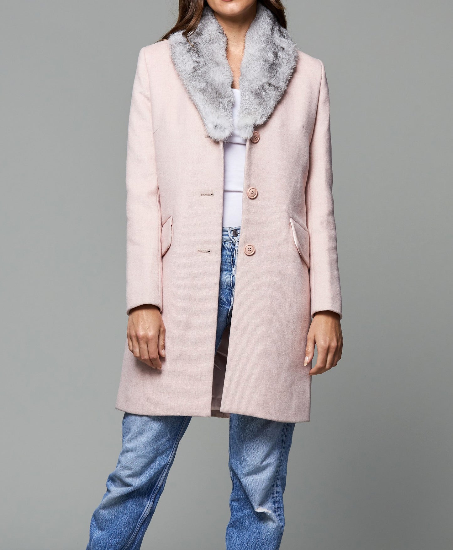 Wool Coat with Fur Collar – Dolce Cabo