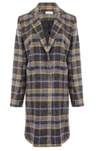 Plaid Coat with Faux Fur Collar