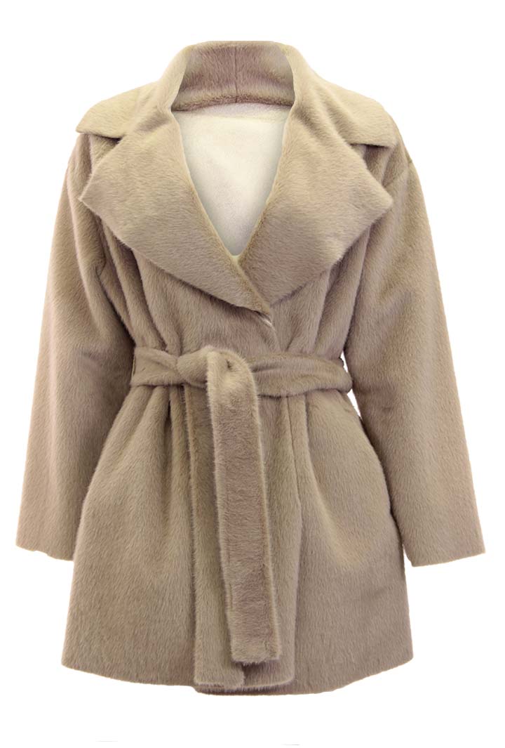 Faux Fur Wrap Jacket