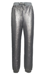 Sequin Jogger Pants, gunmetal