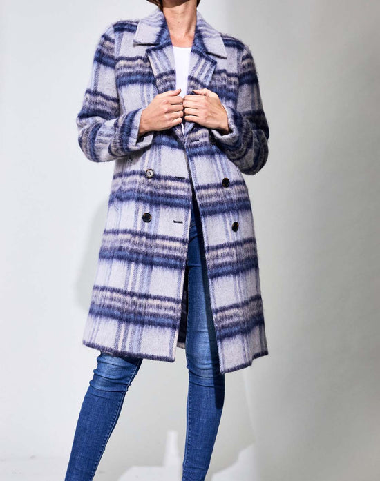 Double Breasted Plaid Trench Coat