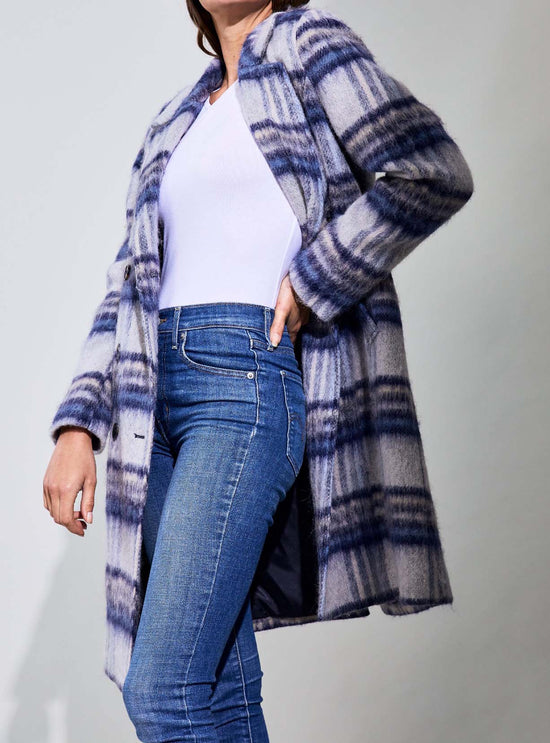 Double Breasted Plaid Trench Coat