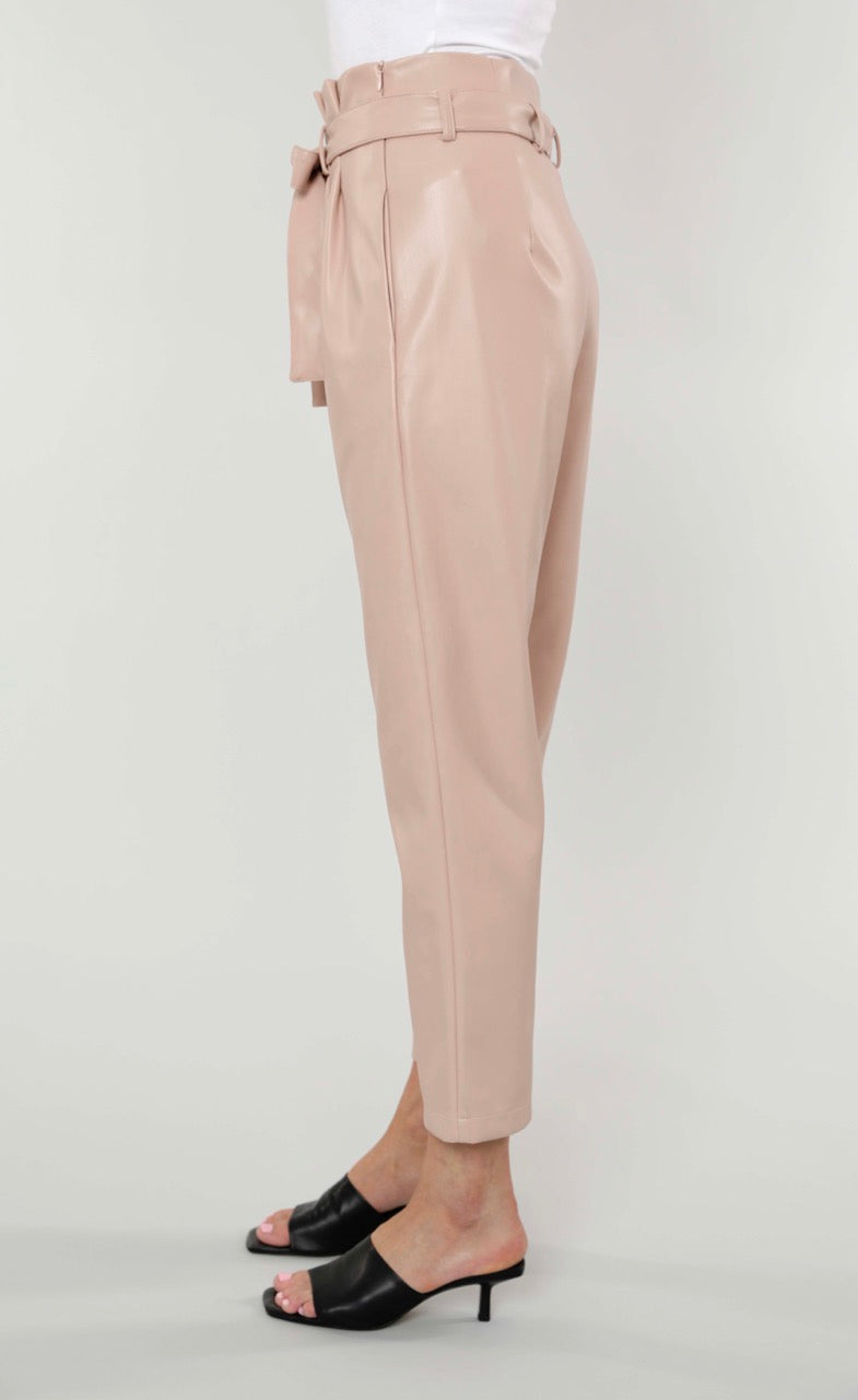 Faux Leather Paper Bag Pants