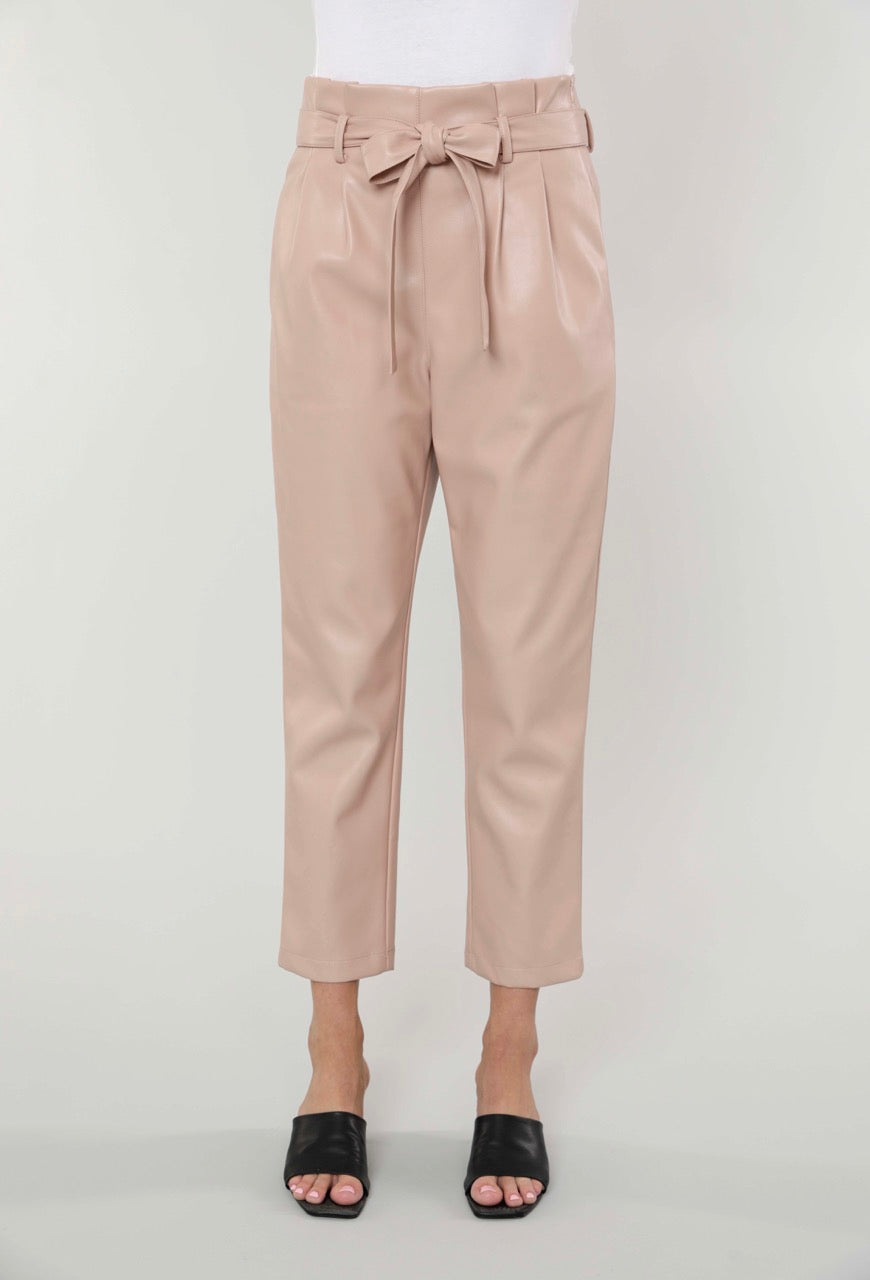 Faux Leather Paper Bag Pants