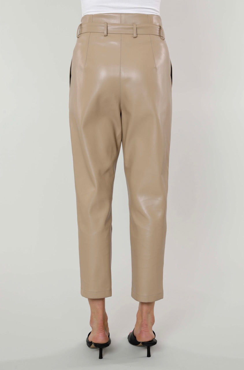 Faux Leather Paper Bag Pants