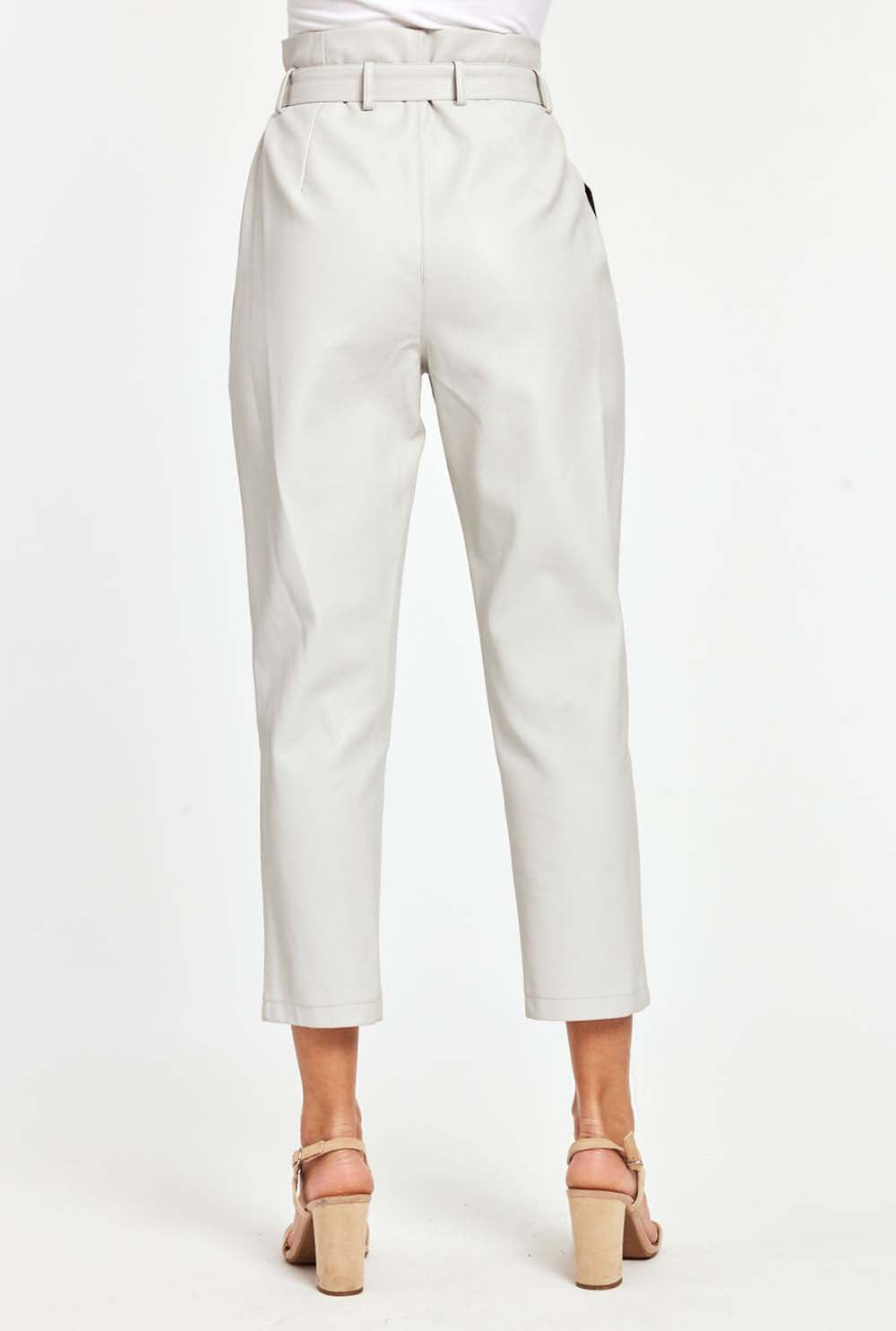 Faux Leather Paper Bag Pants