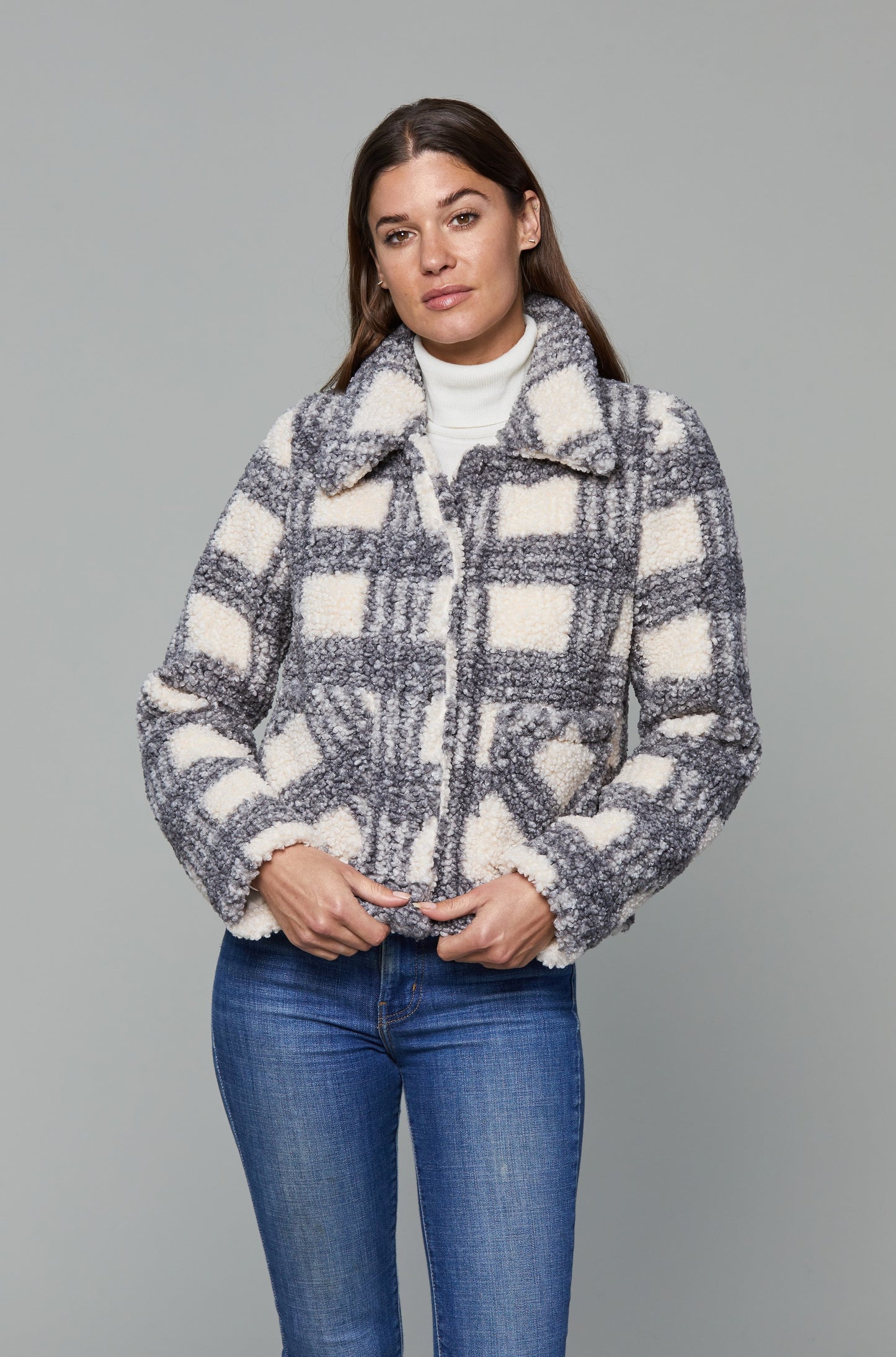 Load image into Gallery viewer, Faux Fur Cozy Plaid Jacket
