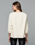 Faux Leather Puff Sleeve Top