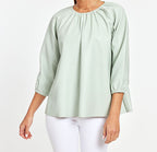 Faux Leather Puff Sleeve Top