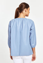 Faux Leather Puff Sleeve Top
