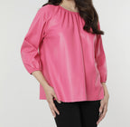 Faux Leather Puff Sleeve Top