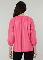 Faux Leather Puff Sleeve Top