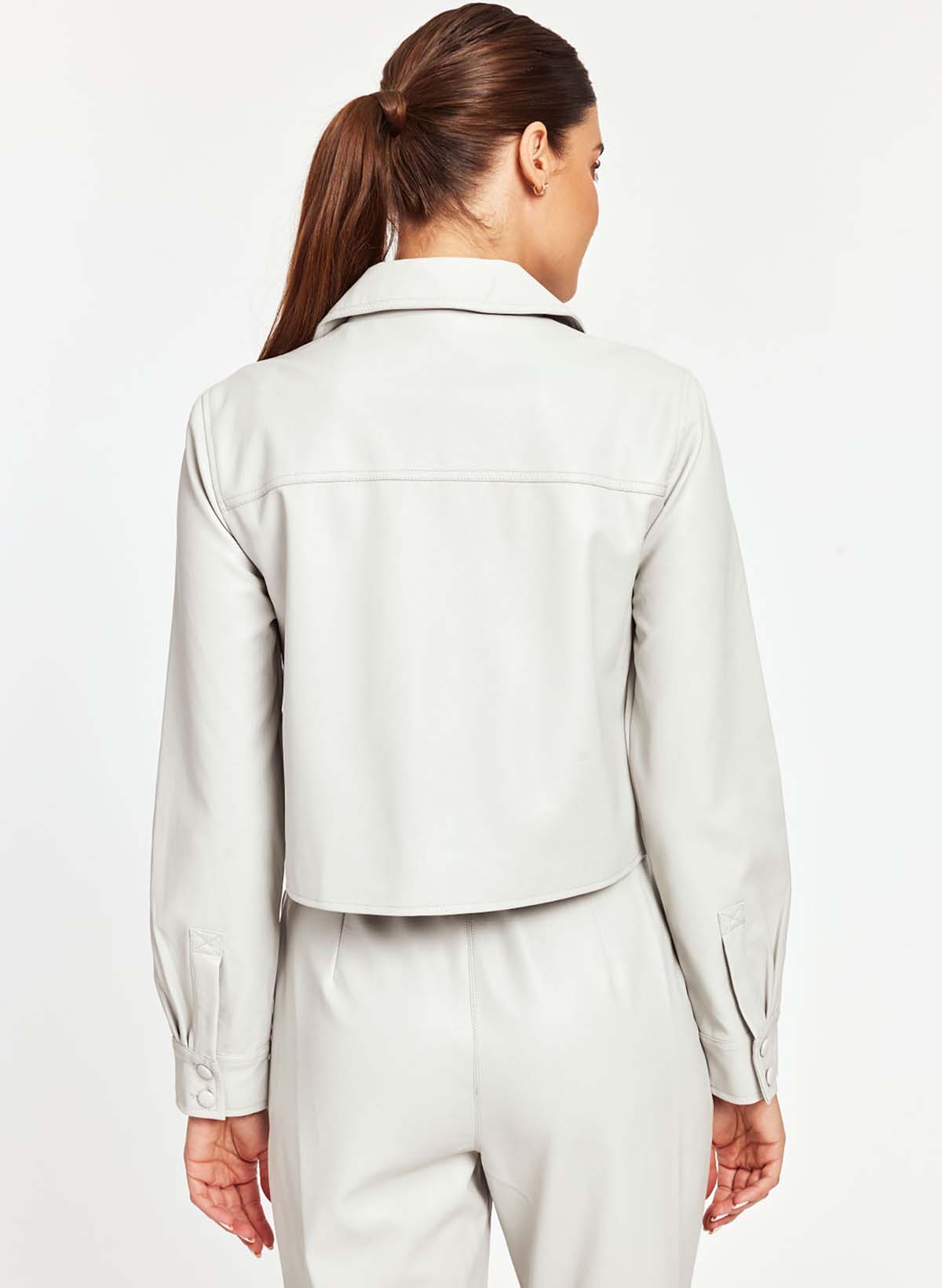 Vegan Leather Zip-up Cropped Jacket – Dolce Cabo