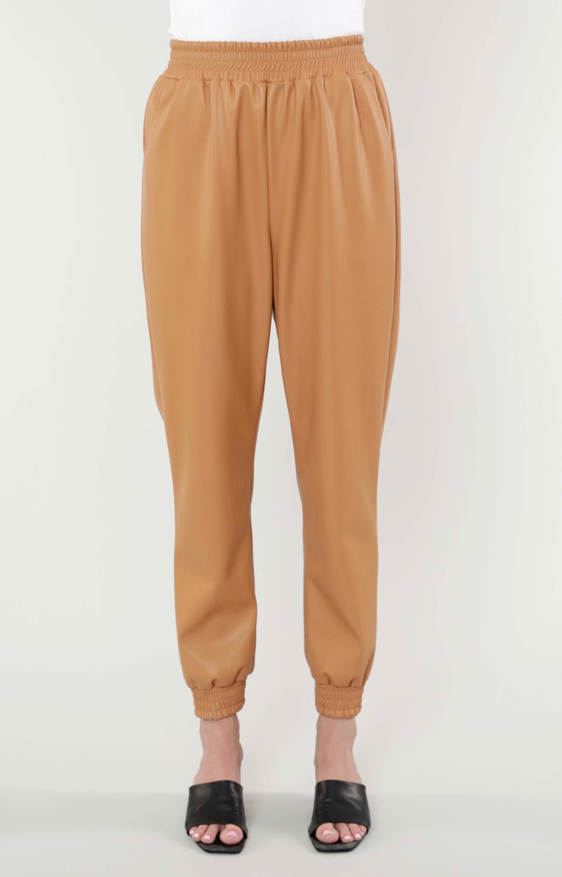 Faux Leather Joggers