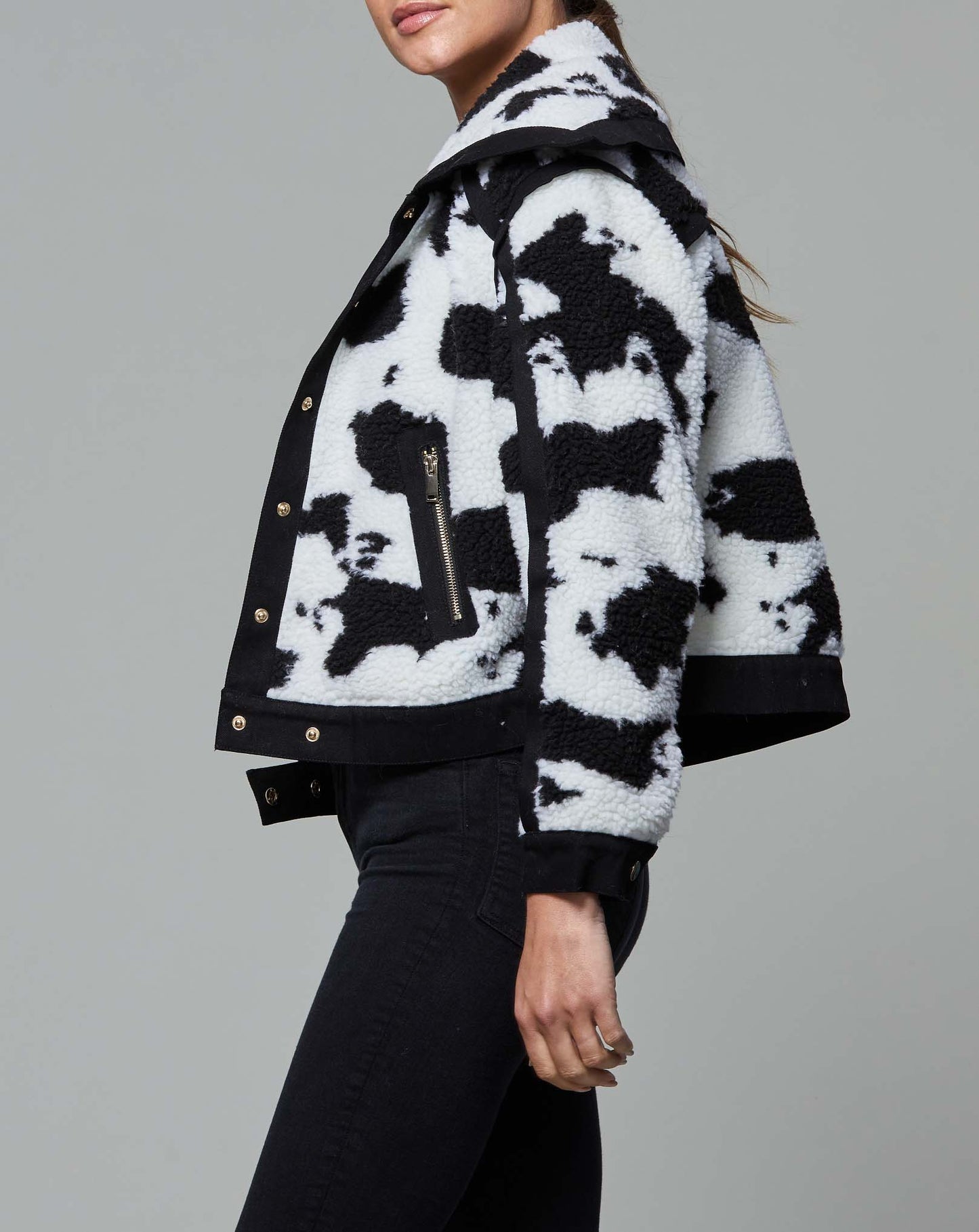 Faux Fur Animal Print Jacket