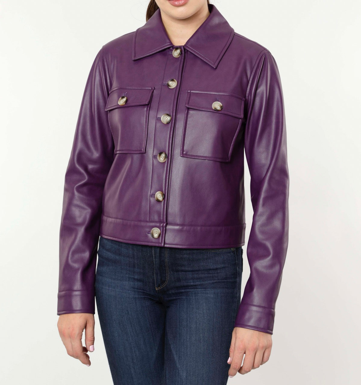 Load image into Gallery viewer, Faux Leather Jacket
