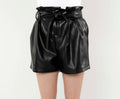Faux Leather Paper Bag Shorts