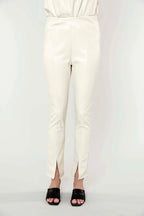 Faux Leather Split Hem Leggings