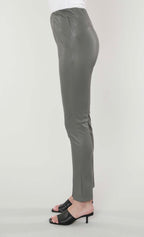 Faux Leather Split Hem Leggings