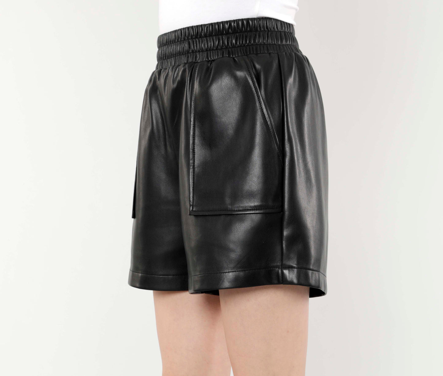 Faux High Waisted Leather Shorts