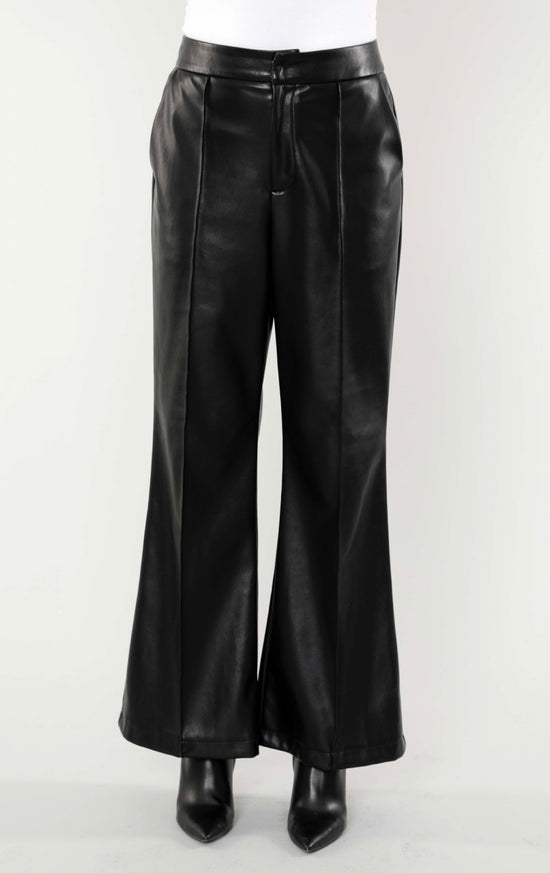 Load image into Gallery viewer, Wide Leg Vegan Leather Pants
